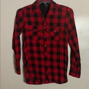 Forever 21 red and black plaid shirt